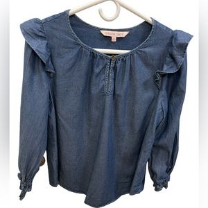 Women’s  Chambray with Ruffles Top Size XS